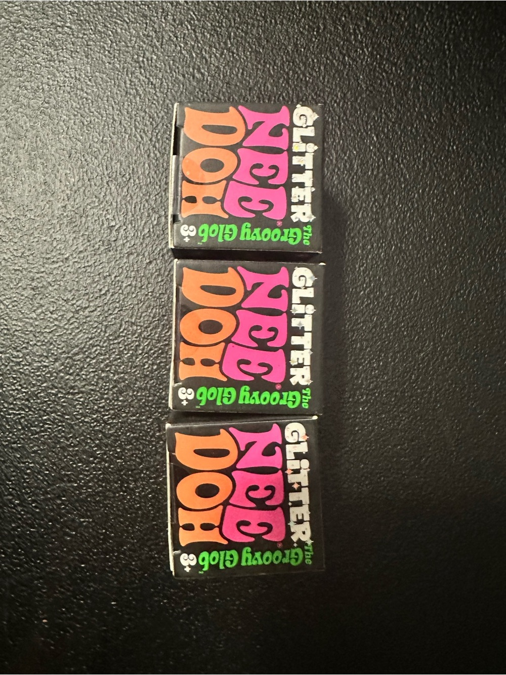 Needoh Glitter Groovy Glob  - full set of all 3 colors *rare*